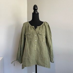 Sundance linen tunic, sage green, SZ M, slightly oversized, like new